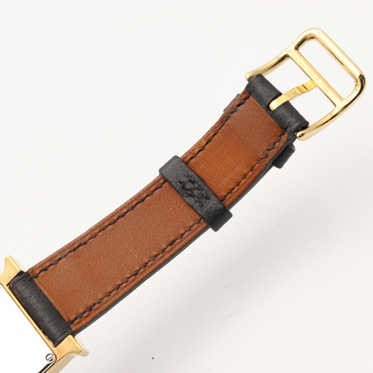 Hウォッチ レディース 腕時計 クオーツ GP（ゴールドメッキ） レザー ホワイト エルメス 時計 HERMES
