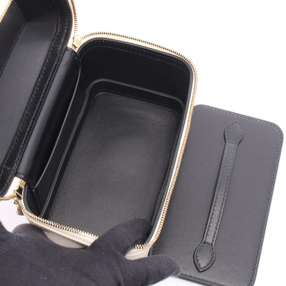 セルペンティ ジュエリーボックス 2WAY バニティバッグ ハンドバッグ レザー アイボリー ブルガリ