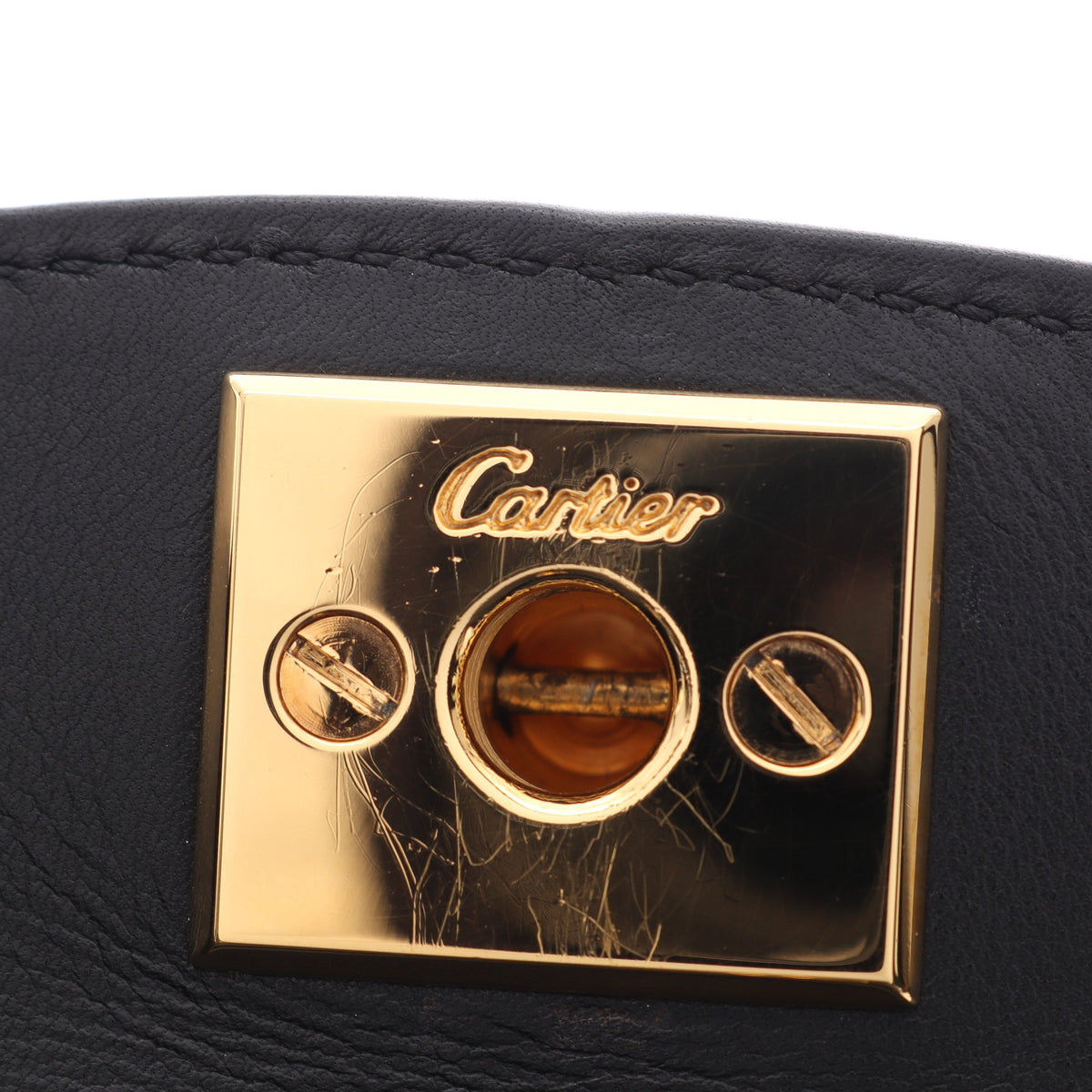 パンテール ハンドバッグ レザー ブラック カルティエ バッグ Cartier