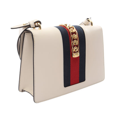 シルヴィ スモール ウェブライン 2WAY ショルダーバッグ レザー ホワイト ネイビー レッド グッチ バッグ GUCCI