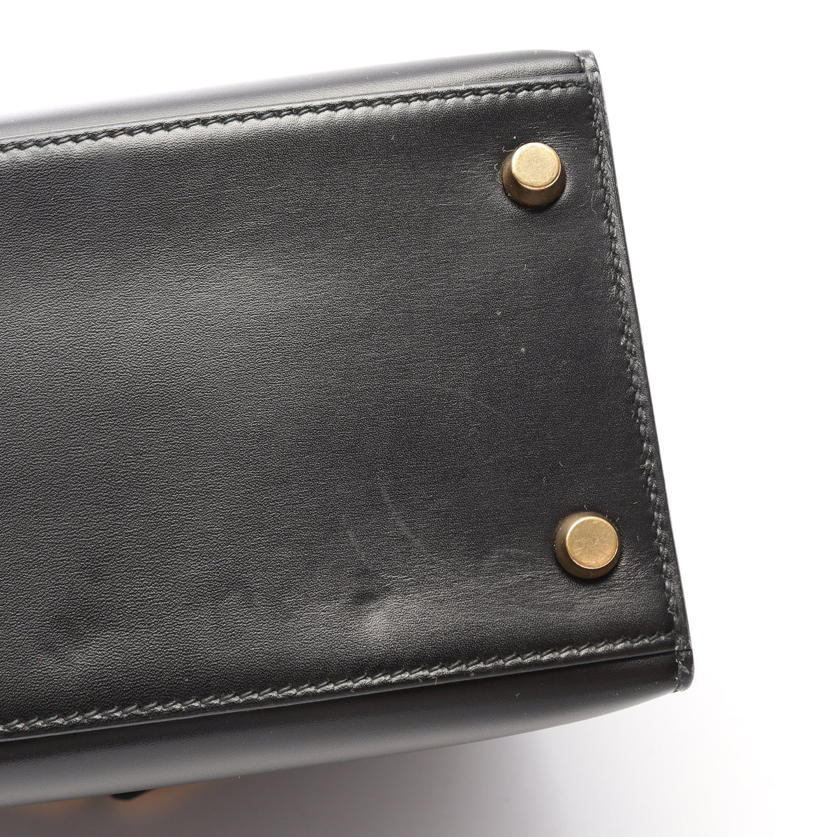 ケリー28 外縫い 2WAY ハンドバッグ ボックスカーフ ブラック ゴールド金具 ○X刻印 エルメス