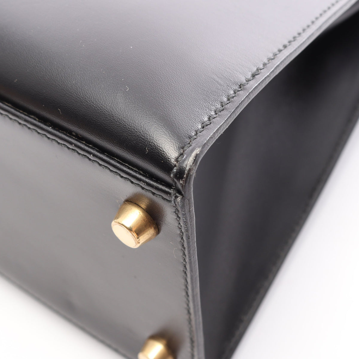 ケリー28 外縫い 2WAY ハンドバッグ ボックスカーフ ブラック ゴールド金具 ○X刻印 エルメス