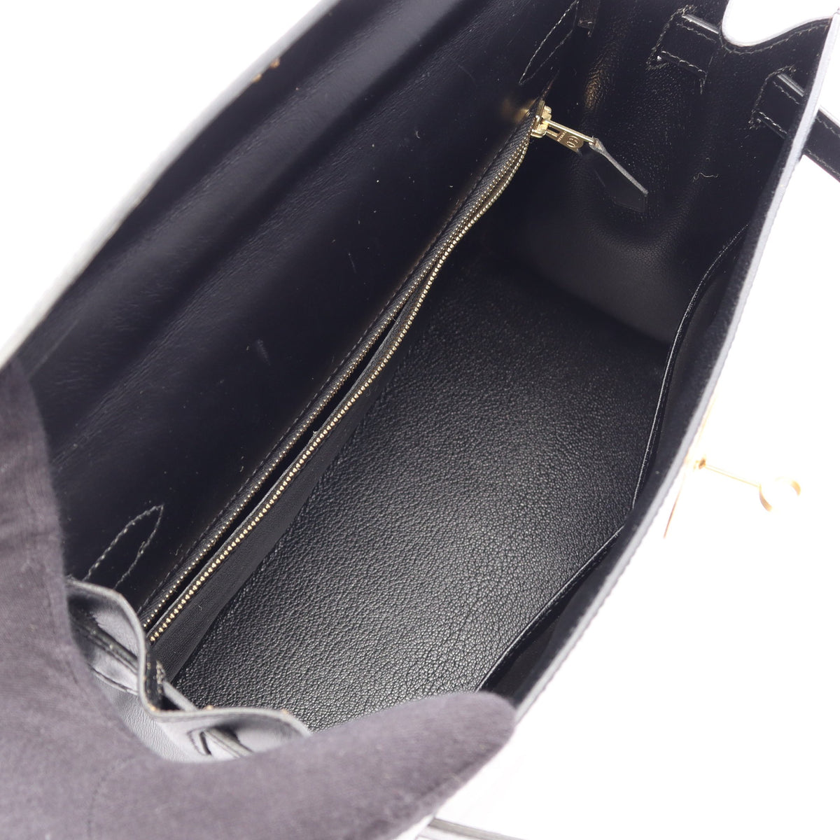 ケリー28 外縫い 2WAY ハンドバッグ ボックスカーフ ブラック ゴールド金具 ○X刻印 エルメス