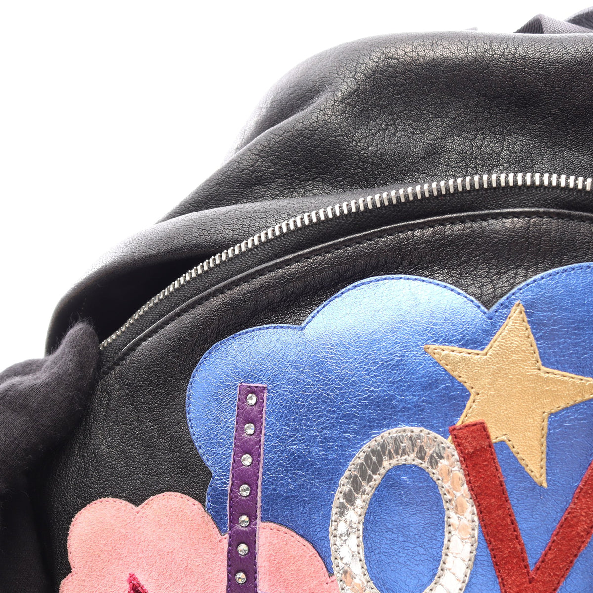 YSL SAC CITY バックパック リュックサック レザー キャンバス ブラック マルチカラー サンローランパリ