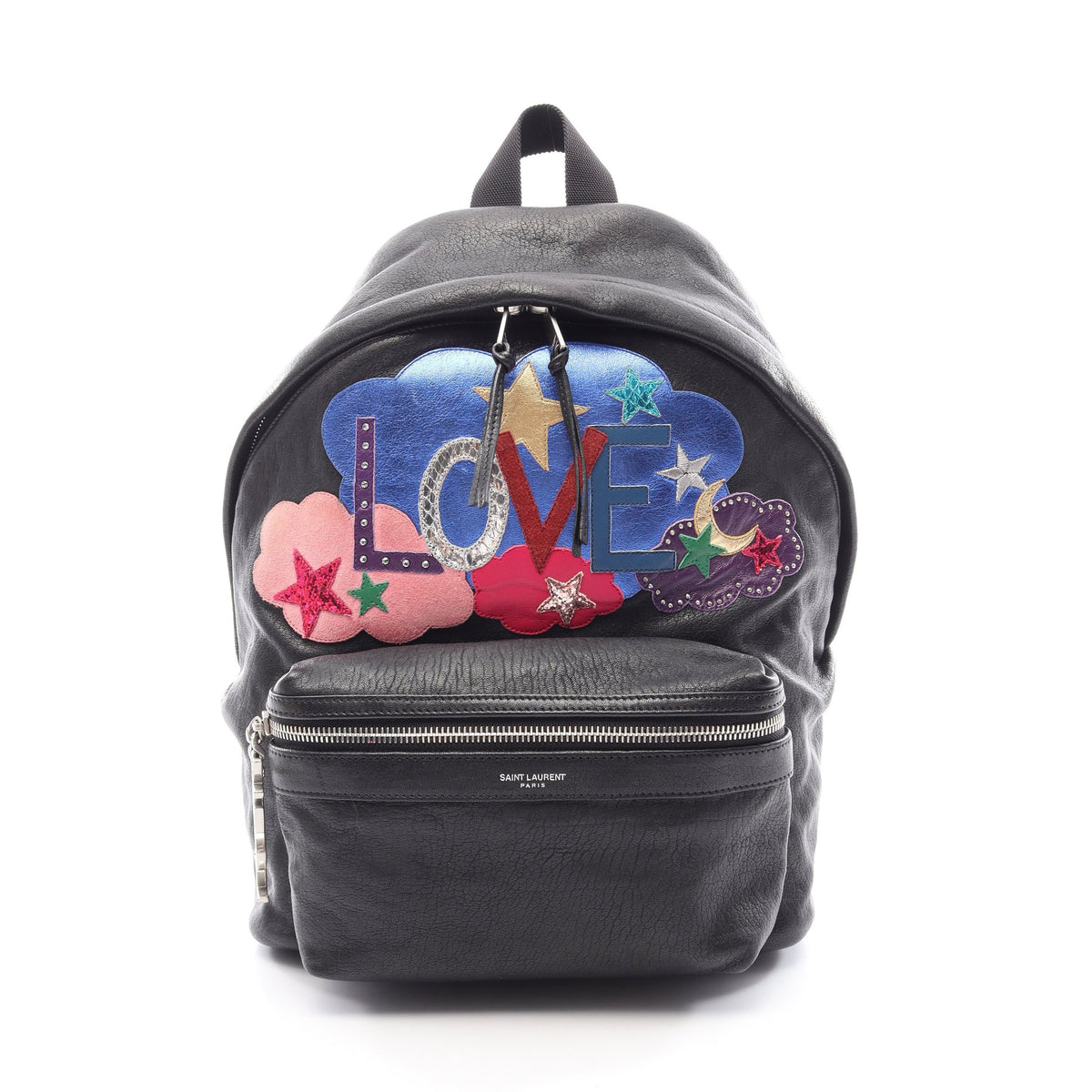 YSL SAC CITY バックパック リュックサック レザー キャンバス ブラック マルチカラー サンローランパリ