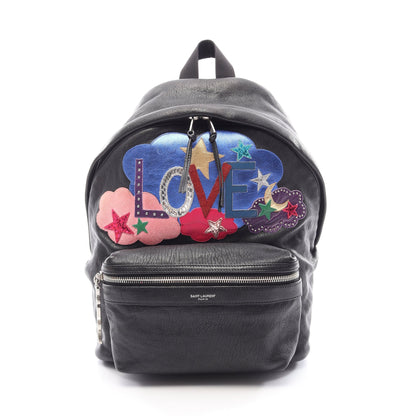 YSL SAC CITY バックパック リュックサック レザー キャンバス ブラック マルチカラー サンローランパリ