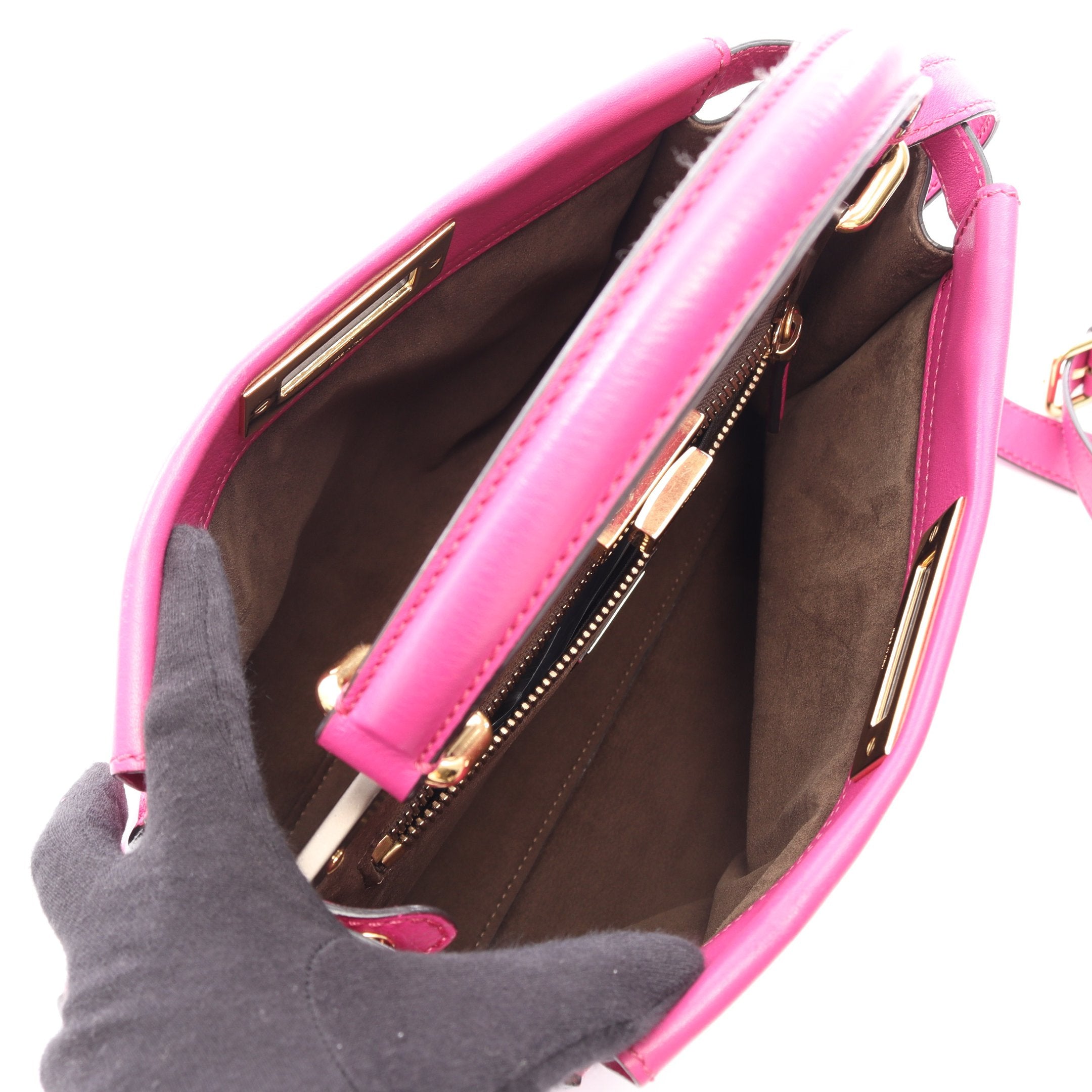 ピーカブー レギュラー 2WAY ハンドバッグ レザー ピンクパープル