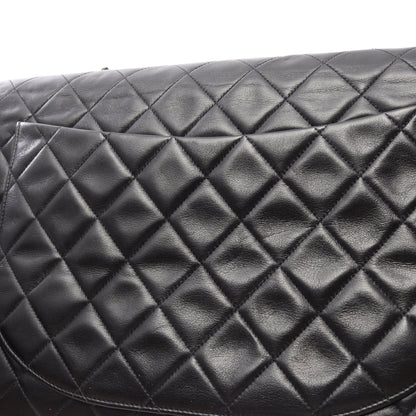 デカマトラッセ34 シングルフラップ Wチェーンショルダーバッグ ラムスキン ブラック ゴールド金具 シャネル