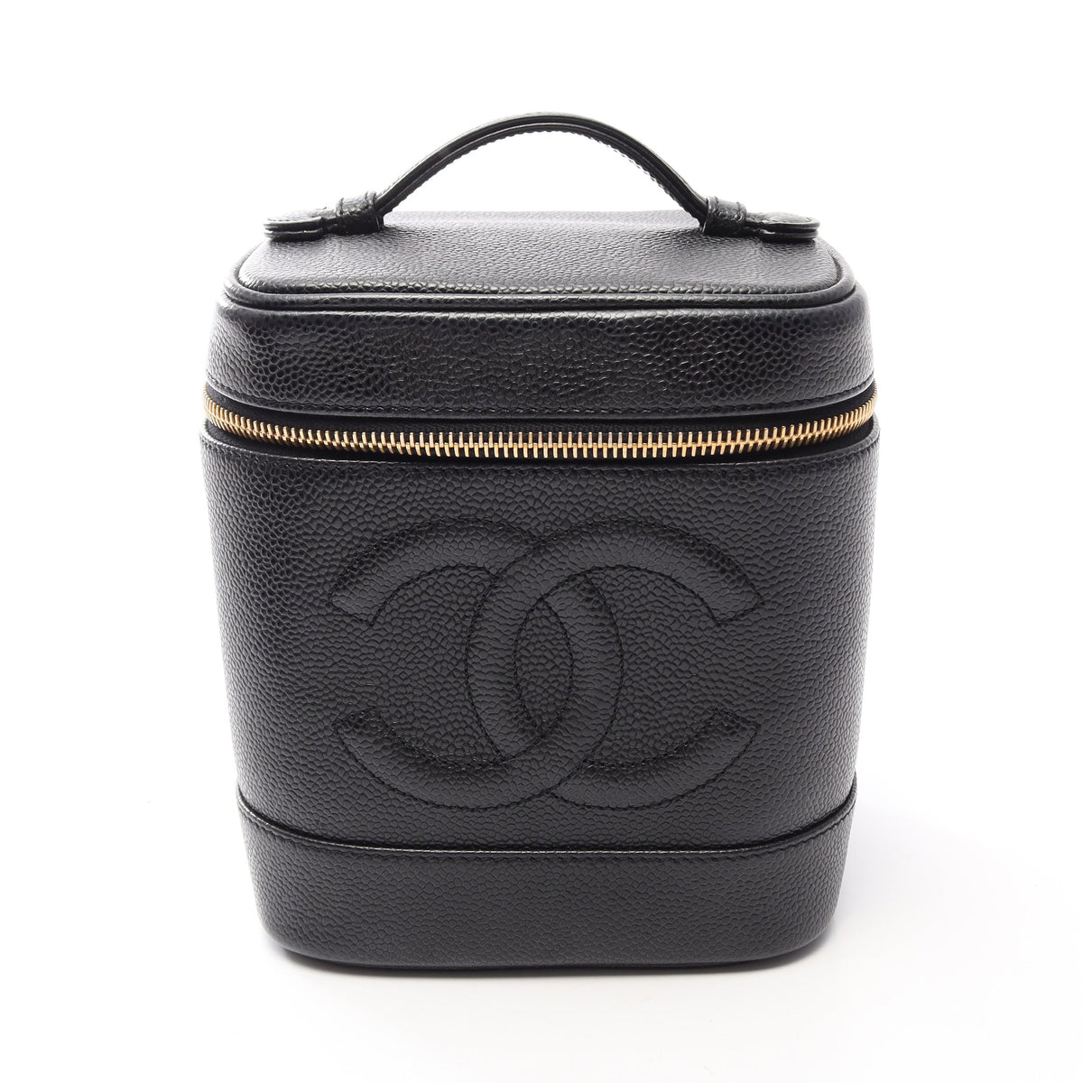 ココマーク ハンドバッグ バニティバッグ キャビアスキン ブラック ゴールド金具 シャネル バッグ CHANEL