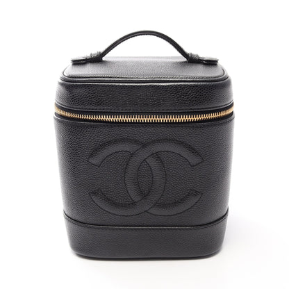ココマーク ハンドバッグ バニティバッグ キャビアスキン ブラック ゴールド金具 シャネル バッグ CHANEL