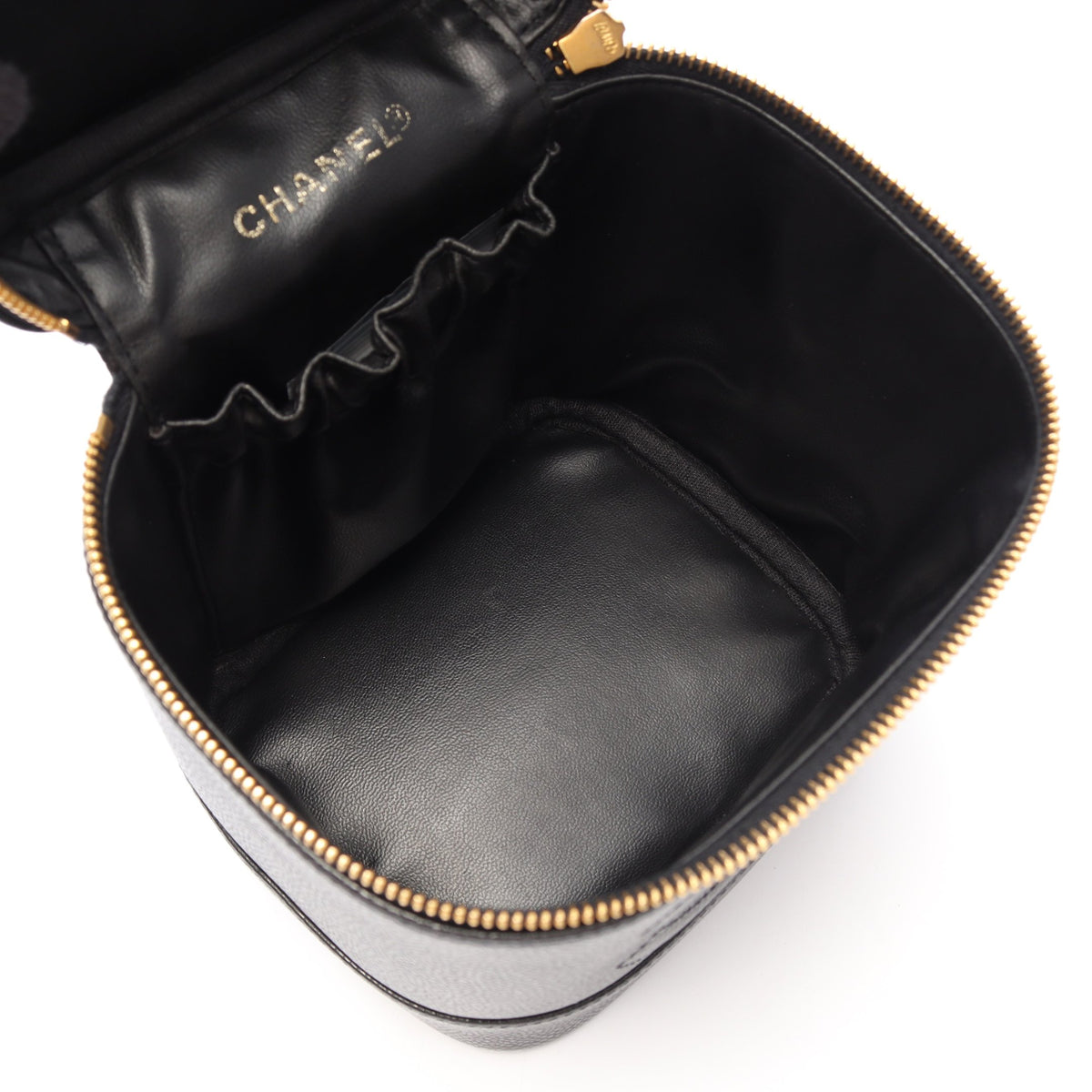 ココマーク ハンドバッグ バニティバッグ キャビアスキン ブラック ゴールド金具 シャネル バッグ CHANEL