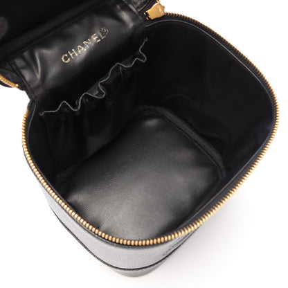 ココマーク ハンドバッグ バニティバッグ キャビアスキン ブラック ゴールド金具 シャネル バッグ CHANEL