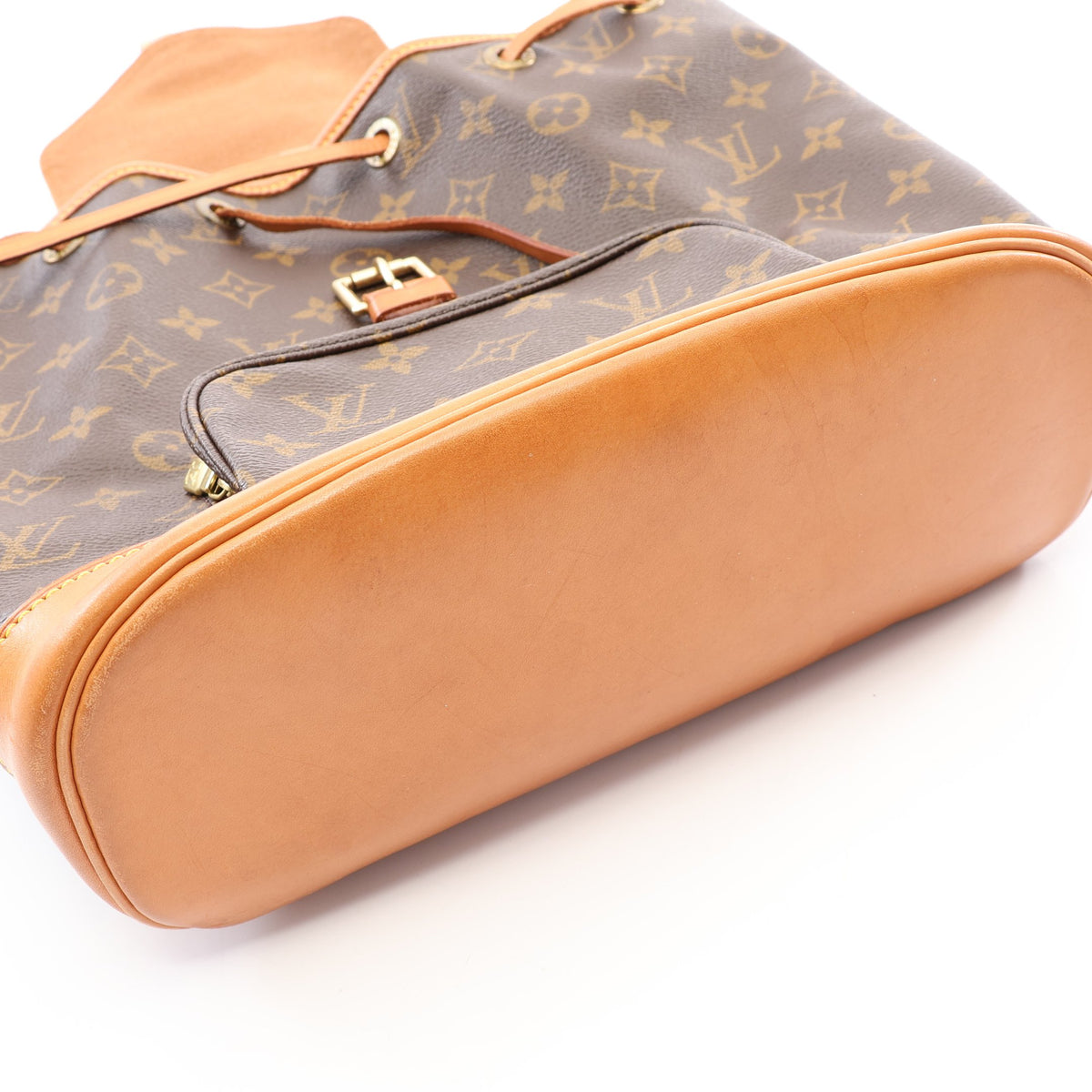 モンスリMM モノグラム バックパック リュックサック PVC レザー ブラウン ルイヴィトン