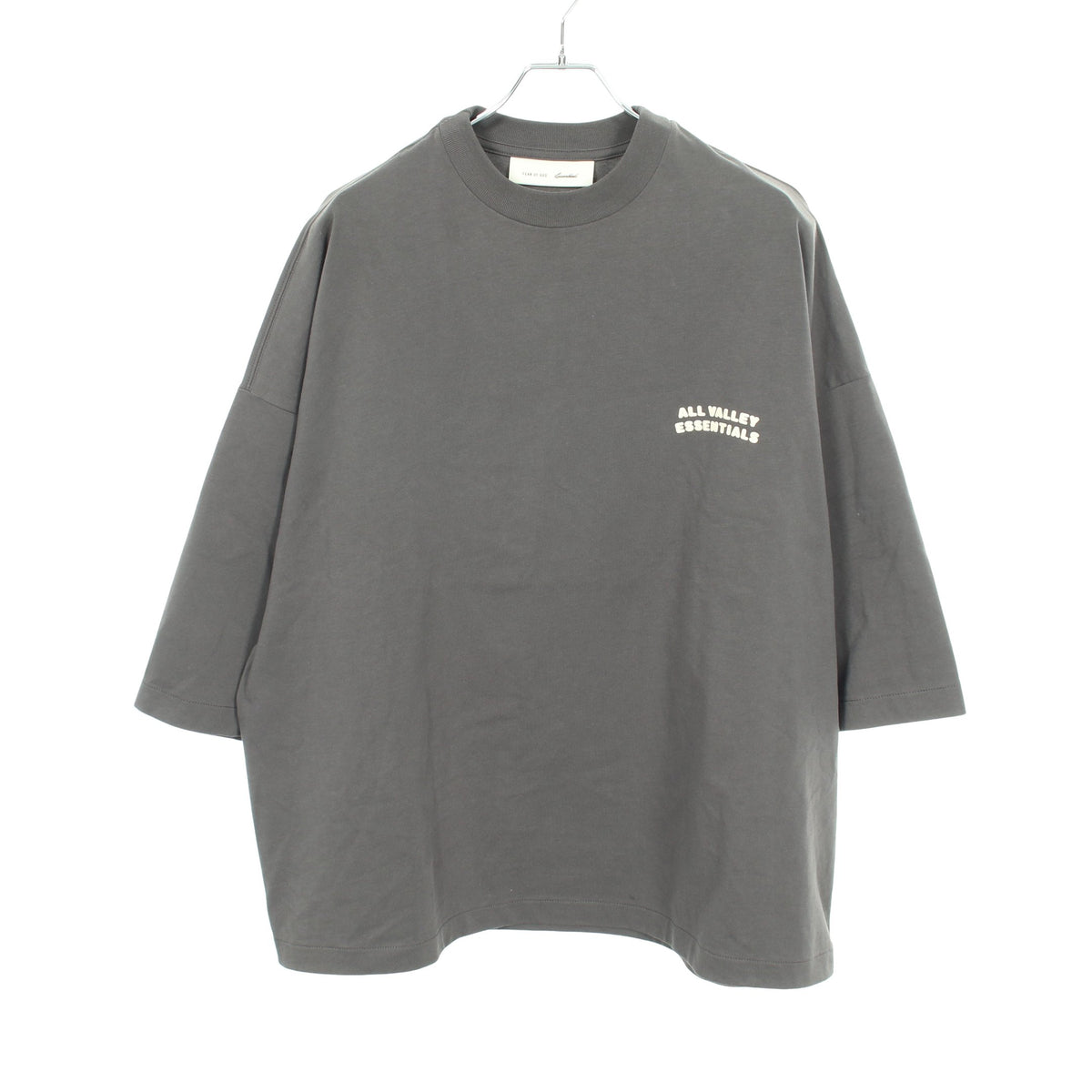 Merch Tee Boxy Fit Tシャツ コットン グレー エフオージーエッセンシャルズ