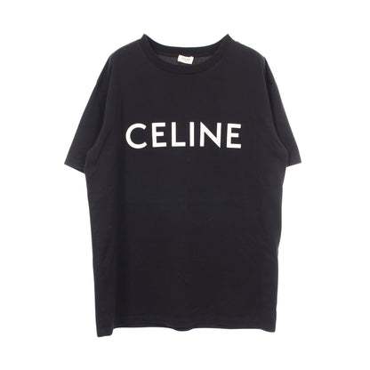 ルーズ ジャージ ロゴプリント 半袖Tシャツ コットン ブラック セリーヌ