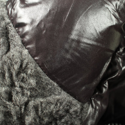 FF柄 フード付き ボア ダウンジャケット キャメル ウール グレー フェンディ