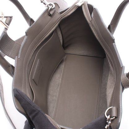 BABY DOWNTOWN CABAS ベビー ダウンタウンカバス クロコ型押し 2WAY ハンドバッグ レザー グレー サンローランパリ