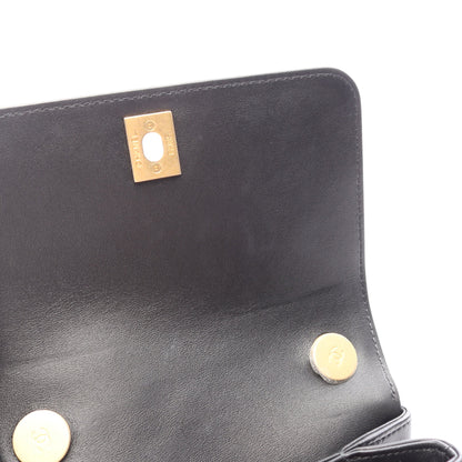 マトラッセ 2WAY チェーンショルダーバッグ ラムスキン ブラック ゴールド金具 シャネル