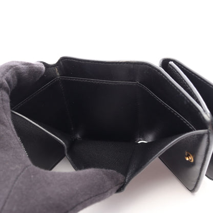 Cash Mini Wallet キャッシュ ミニ ウォレット 三つ折り財布 レザー ブラック バレンシアガ