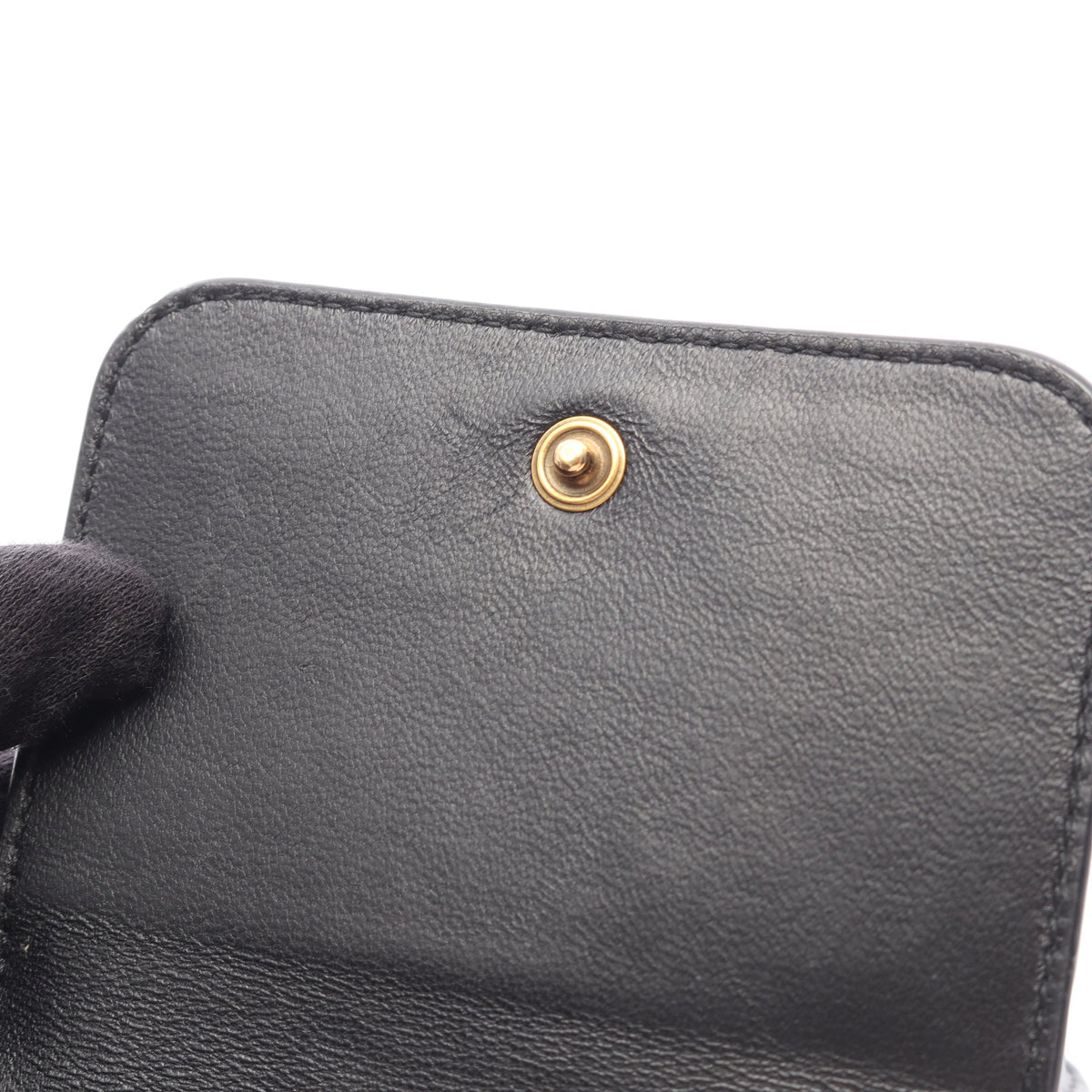 Cash Mini Wallet キャッシュ ミニ ウォレット 三つ折り財布 レザー ブラック バレンシアガ