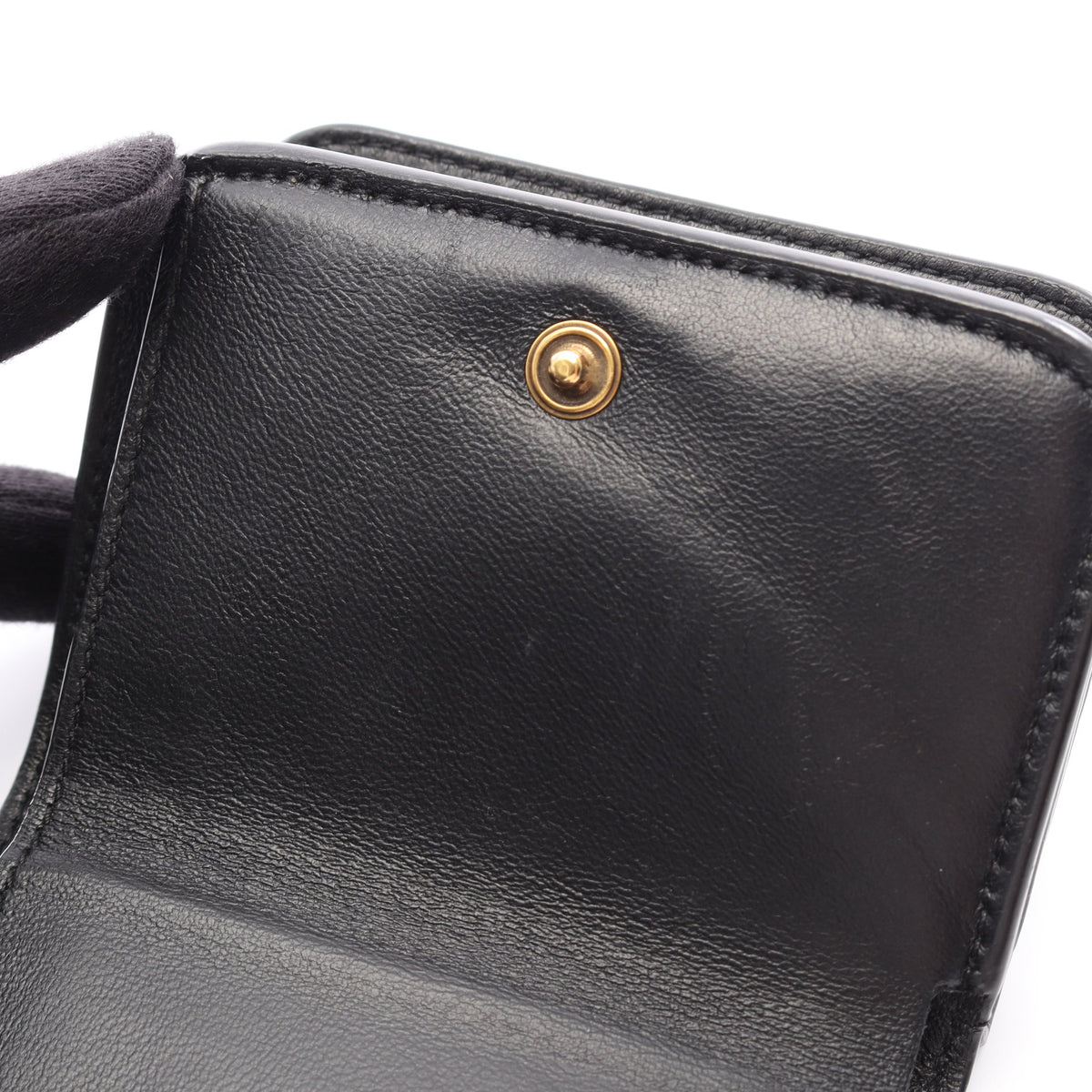 Cash Mini Wallet キャッシュ ミニ ウォレット 三つ折り財布 レザー ブラック バレンシアガ