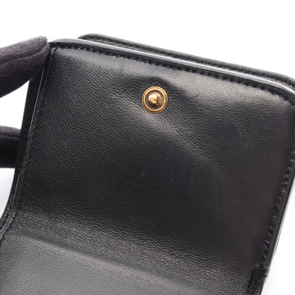 Cash Mini Wallet キャッシュ ミニ ウォレット 三つ折り財布 レザー ブラック バレンシアガ