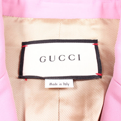 GGボタン テーラードジャケット シルク ウール ピンク グッチ アウター GUCCI