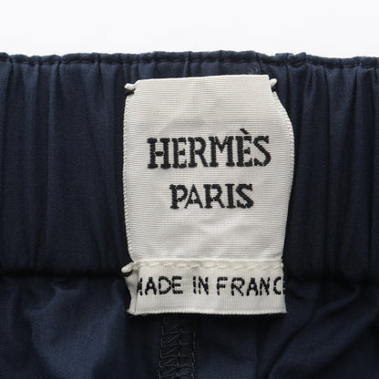 Clou de Selle 刺繍 ショート パンツ コットン ネイビー エルメス ボトムス HERMES