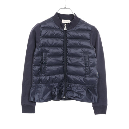 カーディガン 切替 キッズ ダウンジャケット ナイロン コットン ネイビー モンクレール アウター MONCLER