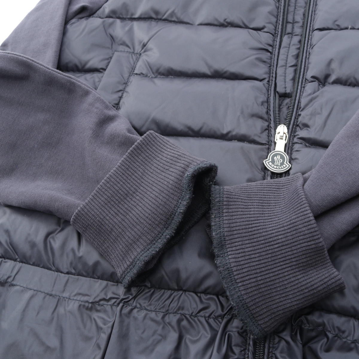 カーディガン 切替 キッズ ダウンジャケット ナイロン コットン ネイビー モンクレール アウター MONCLER