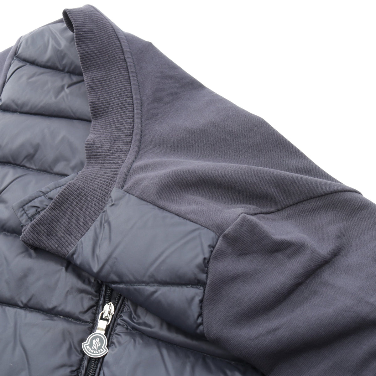 カーディガン 切替 キッズ ダウンジャケット ナイロン コットン ネイビー モンクレール アウター MONCLER