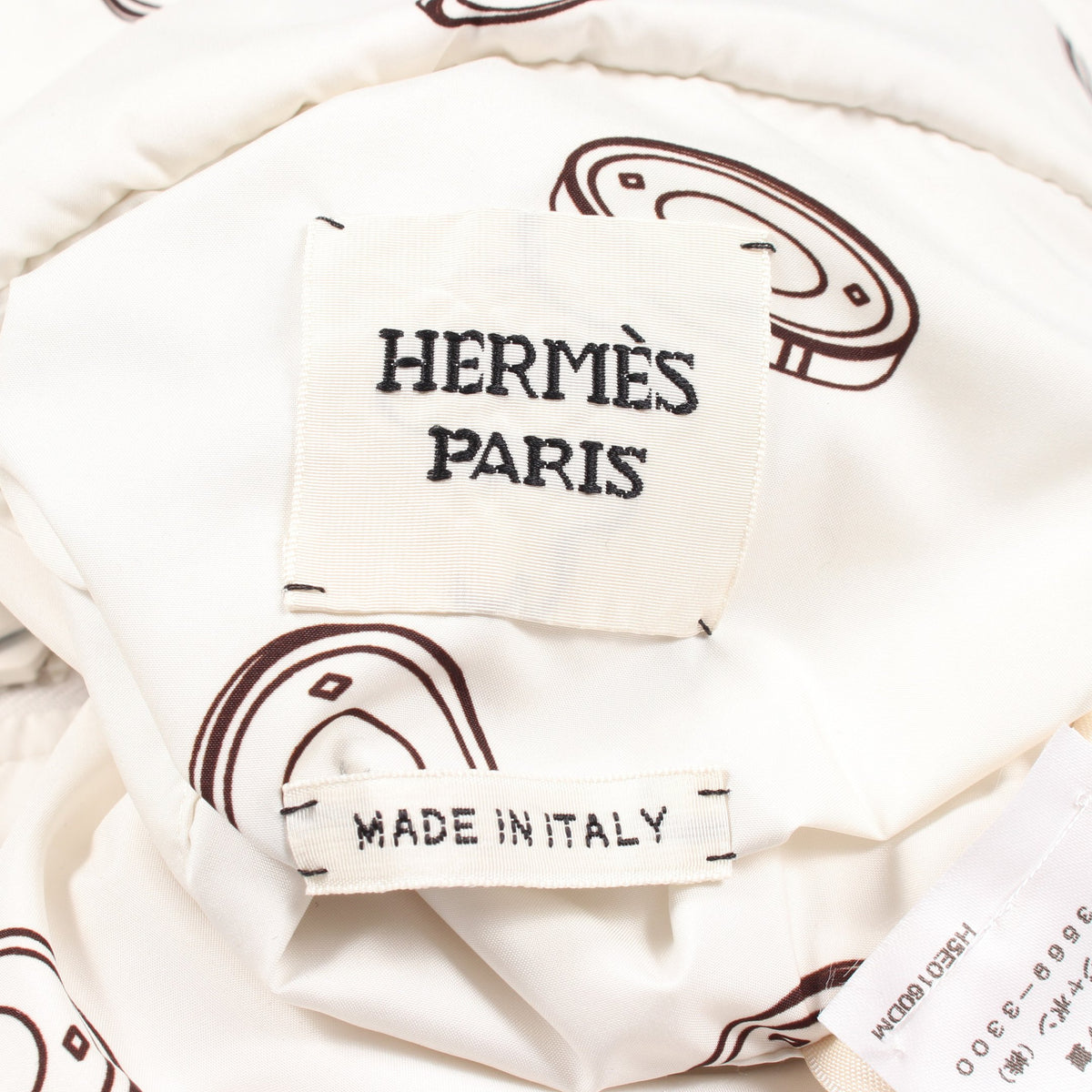 Clou de Selle Semis リバーシブルフード付き 中綿 ジャケット ホワイト エルメス アウター HERMES