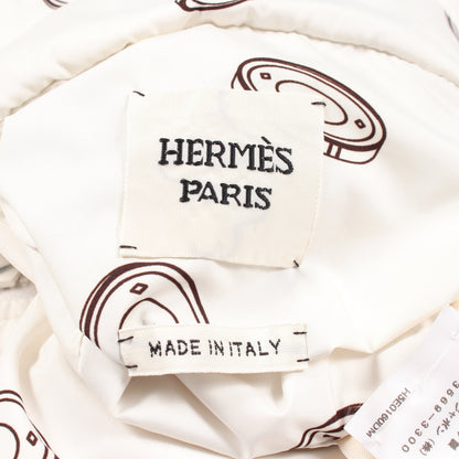 Clou de Selle Semis リバーシブルフード付き 中綿 ジャケット ホワイト エルメス アウター HERMES