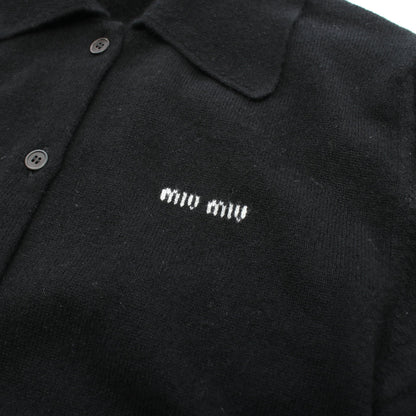 ロゴ カーディガン カシミヤ ブラック ミュウミュウ トップス miu miu