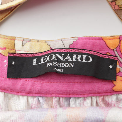 花柄 キャミソール ワンピース コットン ピンクパープル マルチカラー レオナールファッション ワンピース LEONARD FASHION