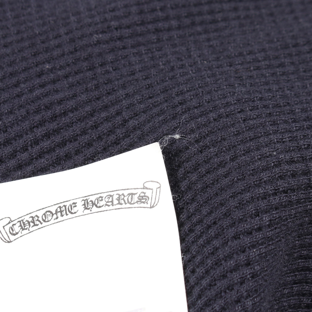 Y NOT クロスパッチ ヘンリーネック サーマル 長袖Tシャツ コットン ネイビー クロムハーツ