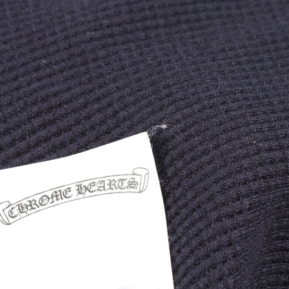 Y NOT クロスパッチ ヘンリーネック サーマル 長袖Tシャツ コットン ネイビー クロムハーツ