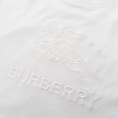 ロゴ刺繍 半袖Tシャツ コットン ホワイト バーバリー