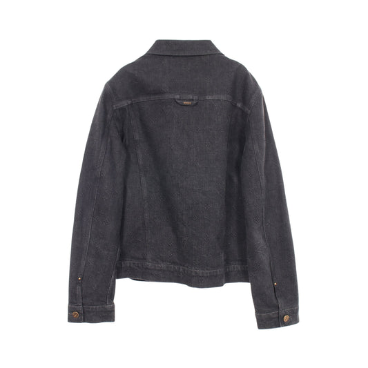 ステープルライン シャドーモノグラム デニムジャケット コットン ブラック ルイヴィトン アウター LOUIS VUITTON