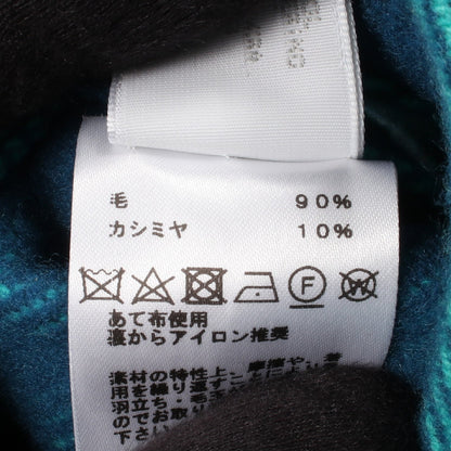 キッズ セリエボタン フリンジ ポンチョ ウール カシミヤ ブルー イエロー エルメス