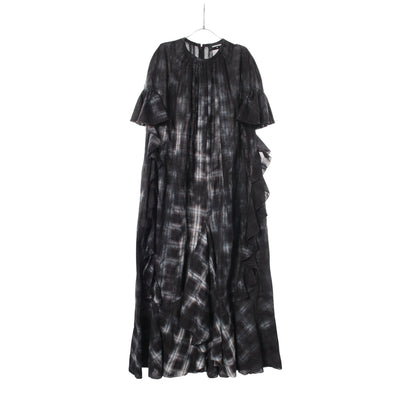 チェック柄 フリル ワンピース コットン ブラック グレー ディースクエアード ワンピース DSQUARED2