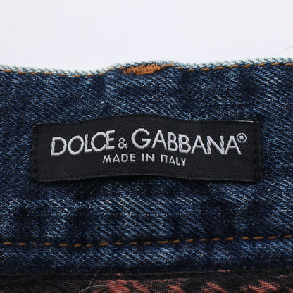 ダメージ加工 ユーズド加工 デニムパンツ コットン インディゴブルー ドルチェアンドガッバーナ ボトムス DOLCE&GABBANA