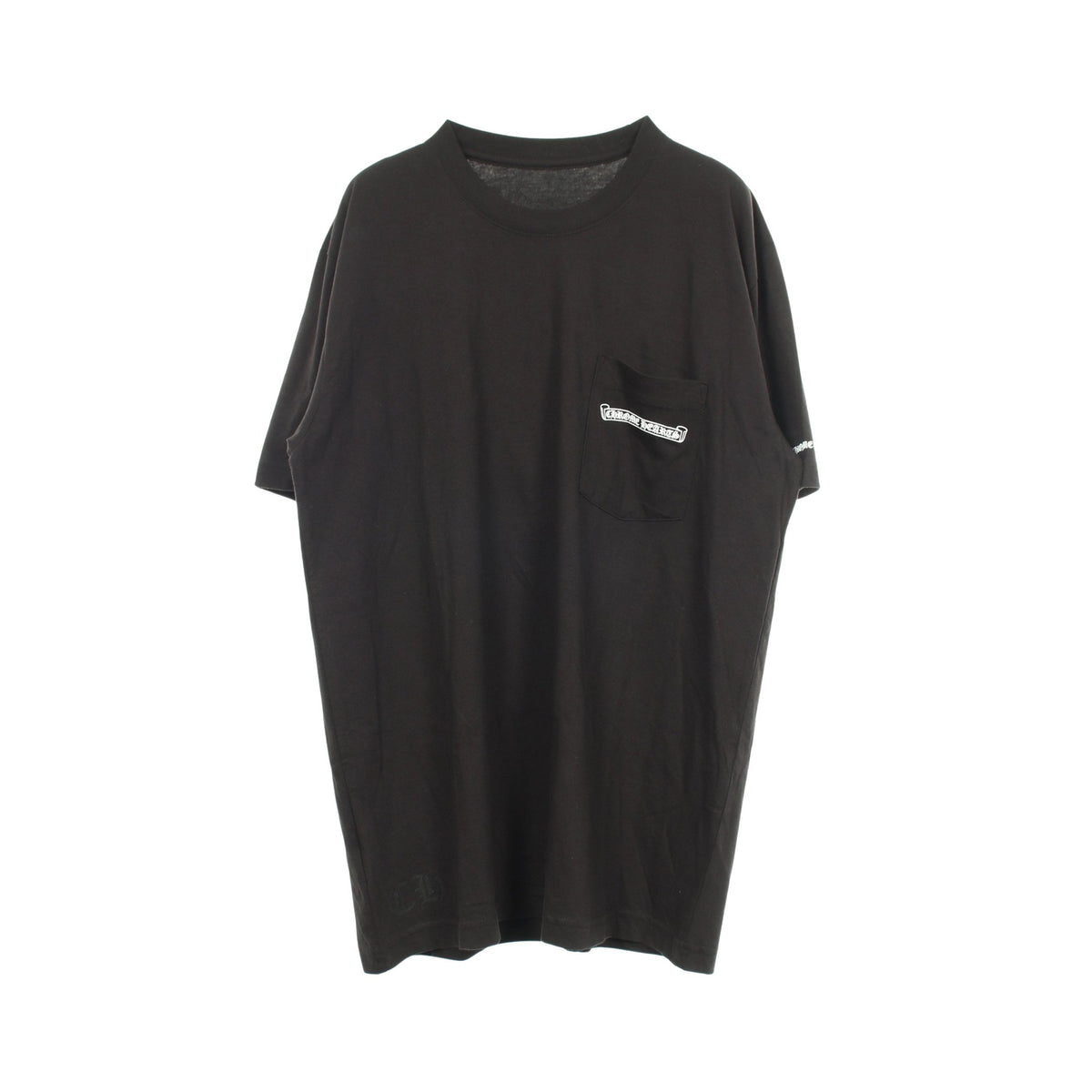 スクロールラベル ポケット付き 半袖Tシャツ コットン ブラック クロムハーツ