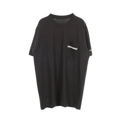 スクロールラベル ポケット付き 半袖Tシャツ コットン ブラック クロムハーツ