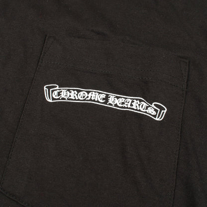 スクロールラベル ポケット付き 半袖Tシャツ コットン ブラック クロムハーツ