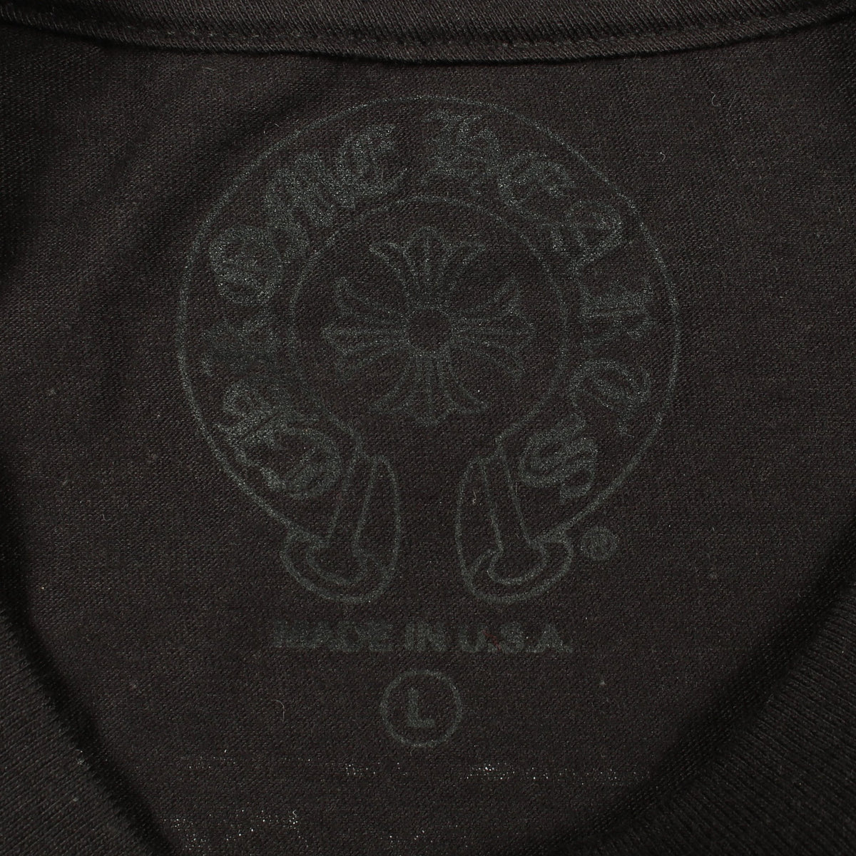 スクロールラベル ポケット付き 半袖Tシャツ コットン ブラック クロムハーツ