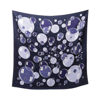 カレ90 bal de bulles スカーフ シルク ネイビー ブルー エルメス
