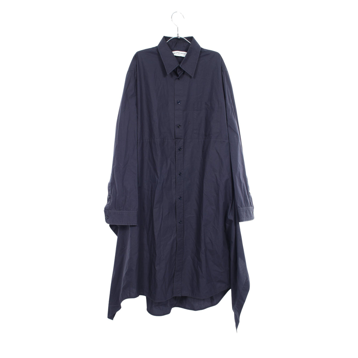 シャツワンピース コットン ネイビー バレンシアガ ワンピース BALENCIAGA