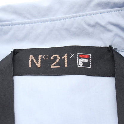 N°21 × FILA ロゴ刺繍 長袖 シャツ コットン ナイロン ライトブルー ヌメロヴェントゥーノ