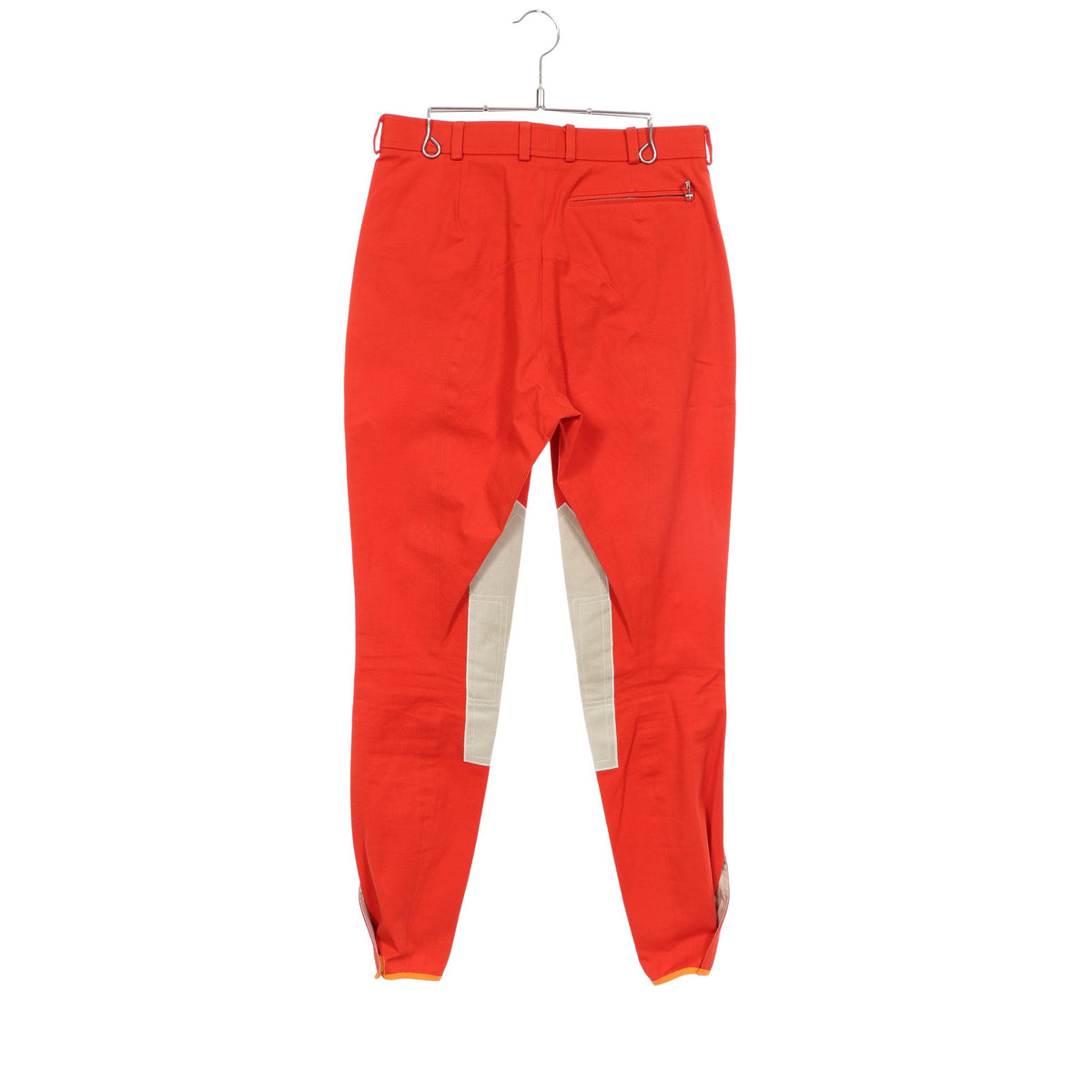 セリエボタン スエードパッチ ジョッキー パンツ コットン レッド エルメス ボトムス HERMES
